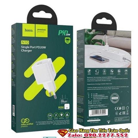 Củ Sạc Nhanh Cao Cấp Hoco N10 PD 20W