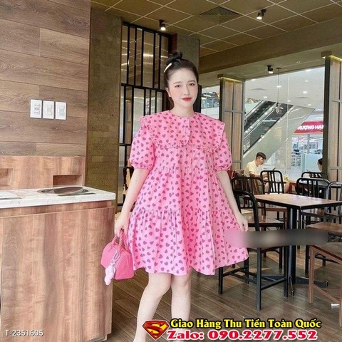 Đầm Babydoll Hồng Tim Đũi