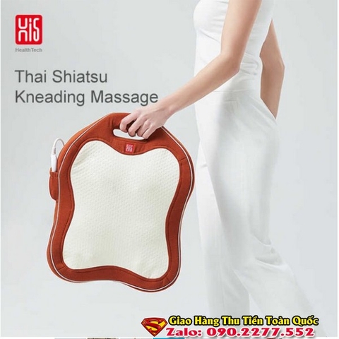 Gối tựa Massage Hi5 Baylor Shiatsu bi xoay đá nóng , dùng được cho xe hơi - hàng Amazon