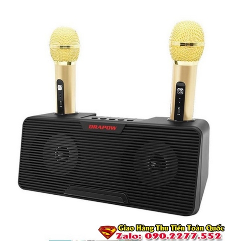 Loa Bluetooth hát Karaoke Drapow SB02 kèm 2 Mic ( hàng new mới 100%)