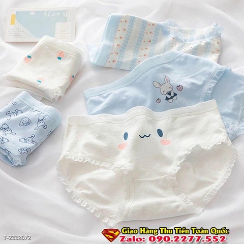 Set 10 Quần cotton mềm mại tông xanh họa tiết cute thỏ đáng yêu 122