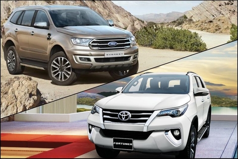 So sánh xe ô tô Toyota Fortuner 2018 và ô tô Ford Everest 2018