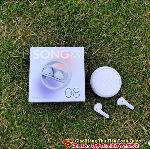 Tai Bluetooth SONGX AIR SX08 TWS X-Bass Chống nước IPX4 , thời gian chờ 25 giờ