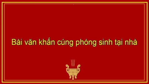 Văn khấn phóng sinh