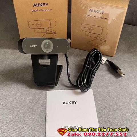 Webcam AUKEY W3 (Đức) Full HD 1080P với Micro kép đầu USB