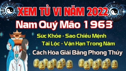 Xem Tử Vi Năm 2022 Tuổi Qúy Mão 1963 Nam  Mạng Vận Hạn , Tài Lộc , Sao Chiếu Mệnh Chi Tiết Nhất