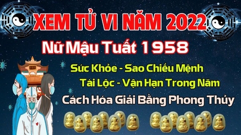 Xem Tử  Vi Năm 2022 Tuổi Mậu Tuất 1958 Nữ Mạng Sao Chiếu Mệnh, Hạn Tuổi, Công Danh, Tài Lộc Chi Tiết