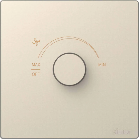 Bộ chiết áp điều khiển quạt chuẩn vuông màu sâm panh Simon S6 58E201-46