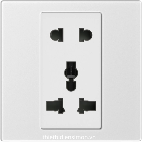 Module Ổ cắm 2 chấu và ổ cắm đa tiêu chuẩn (10A 250V) (Gem) màu Diamond Silver Simon M7 661080G-4E