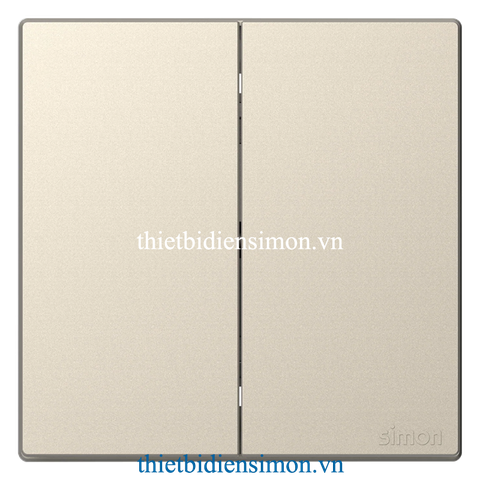 Bộ công tắc đôi trung gian 16A vuông màu sâm panh Simon S6 581046-46