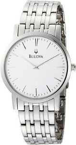 Đồng hồ nam case 38mm Bulova 96A115 Mens White Silver Dress Watch