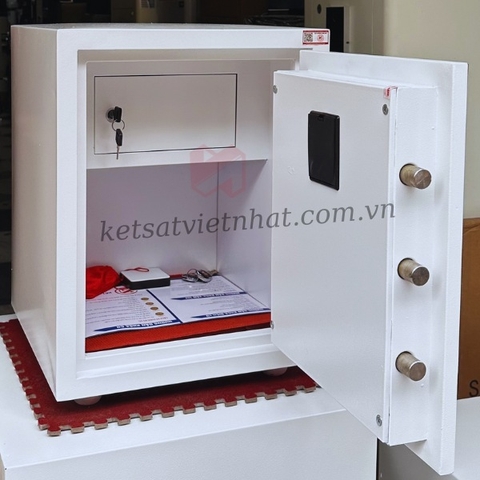 Nội thất két sắt thông minh Việt Nhật VN33FE kết nối điện thoại màu trắng