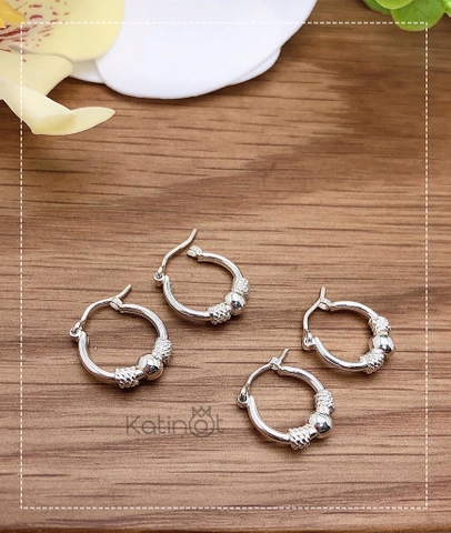 Bông tai bạc kiểu đơn giản chốt bật