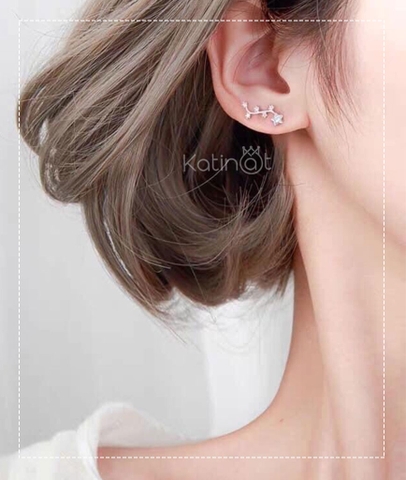 Bông tai bạc hoa kẹp vành tai
