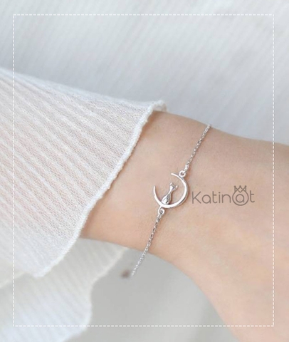 Lắc tay bạc hình mèo con