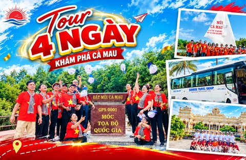 TOUR MIỀN TÂY VIP 18 : SGN - MỸ THO - BẾN TRE - CẦN THƠ - CÀ MAU - ĐIỆN GIÓ BẠC LIÊU - SÓC TRĂNG - SGN  4 N- 3Đ. KS 5 SAO - KHỞI HÀNH THỨ 3 - THỨ 6 HÀNG TUẦN