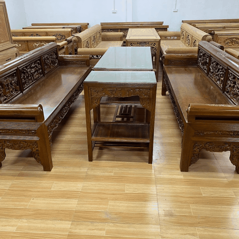 Bộ Trường Kỷ Gỗ Gụ Đục Tích Tam Quốc