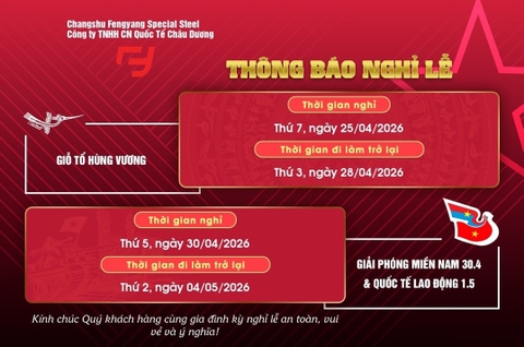 THÔNG BÁO NGHỈ LỄ GIỖ TỔ 10/03 VÀ LỄ 30/04-01/05