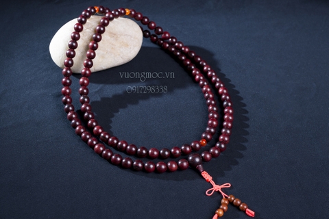 chuỗi tràng 108 hạt gỗ tử đàn, 12mm