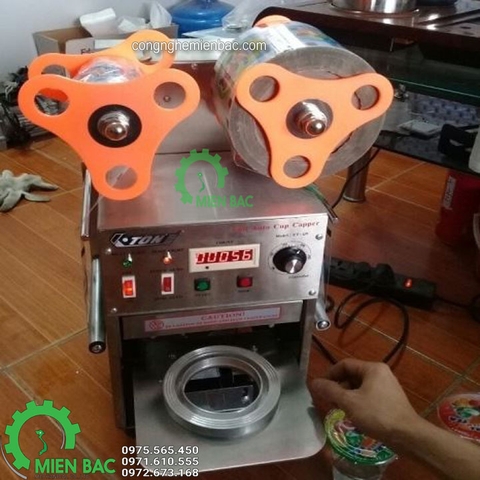 Máy dán miệng cốc tự động ET-Q9 (vỏ inox)
