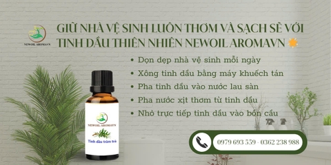 GIỮ NHÀ VỆ SINH LUÔN THƠM VÀ SẠCH SẼ VỚI TINH DẦU THIÊN NHIÊN NEWOIL AROMAVN