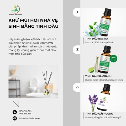 🍀 KHỬ MÙI HÔI NHÀ VỆ SINH BẰNG TINH DẦU – HƯƠNG THƠM TỰ NHIÊN, AN TOÀN CHO SỨC KHỎE 🍀