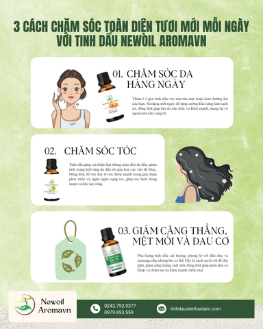 3 CÁCH DÙNG TINH DẦU THIÊN NHIÊN NEWOIL AROMAVN ĐỂ TẬN HƯỞNG SỰ TƯƠI MỚI MỖI NGÀY 💥