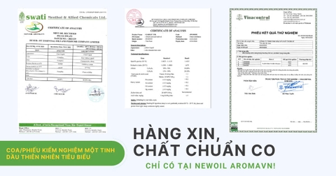 🔥 TÍN ĐỒ TINH DẦU ĐÂU RỒI? HÀNG XỊN, CHẤT CHUẨN COA - CHỈ CÓ TẠI NEWOIL AROMAVN! 🔥