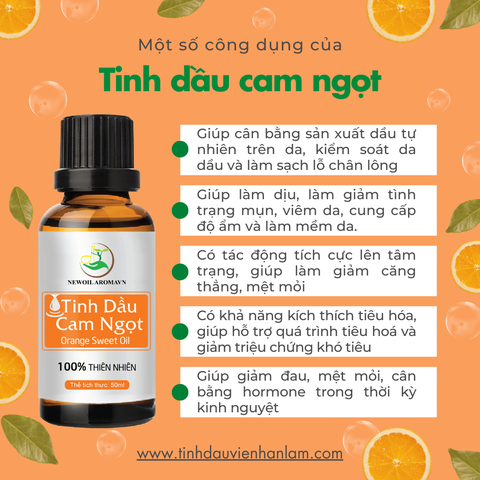 Tinh dầu Cam ngọt nguyên chất Newoil Aromavn