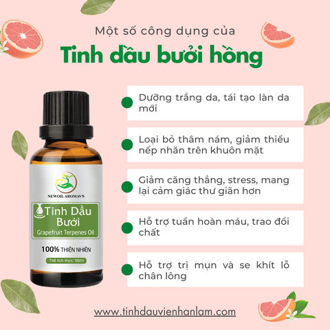 Tinh dầu Bưởi Hồng nguyên chất Newoil Aromavn