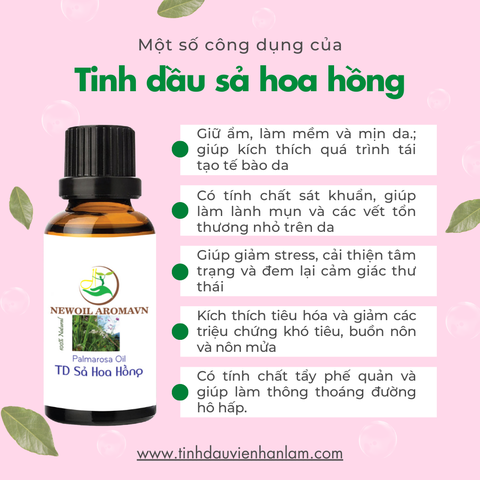 Tinh dầu Sả Hồng (Hoa Hồng) Nguyên Chất