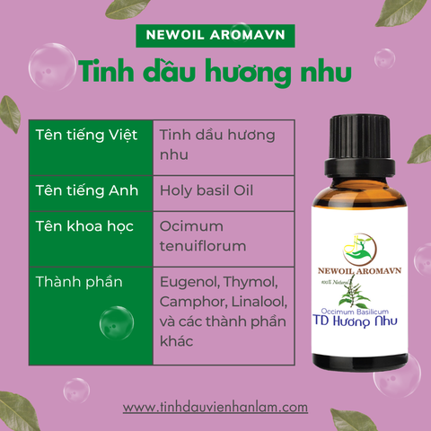 Tinh dầu Hương Nhu nguyên chất Newoil Aromavn