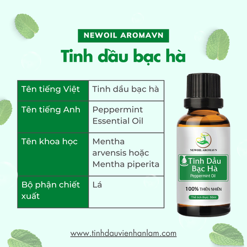 Tinh dầu bạc hà Việt Nam nguyên chất Newoil Aromavn - VN Peppermint Essential Oil