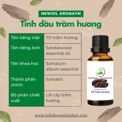 Tinh dầu trầm hương tự nhiên Newoil Aromavn - Sandalwood Essential Oil
