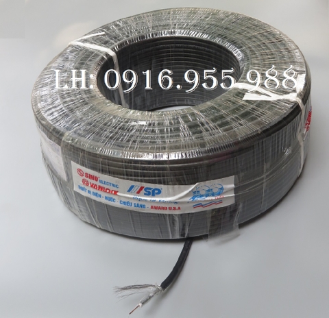 Cáp đồng trục Sino RG-6U lõi BC 96 sợi màu đen ( 200m/cuộn)