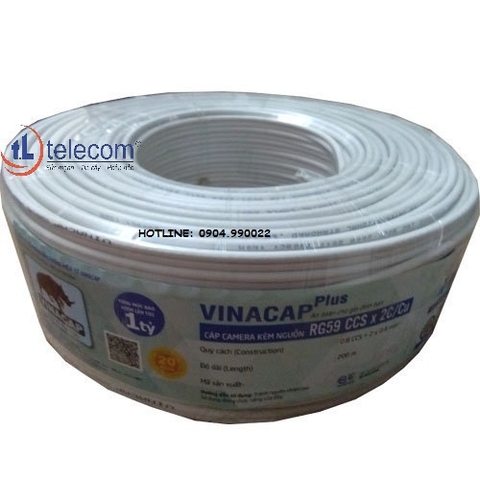 Cáp đồng trục kèm nguồn RG59 CCS x 2C/Cu Vinacap