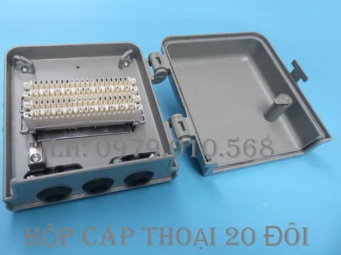 Hộp cáp đấu dây điện thoại 20 đôi | tủ đấu dây idf 20 pair, 10x2 Long Sơn