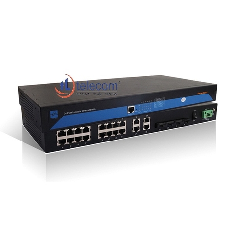 Switch công nghiệp 20 cổng Ethernet + 4 cổng quang Single-mode Rackmount