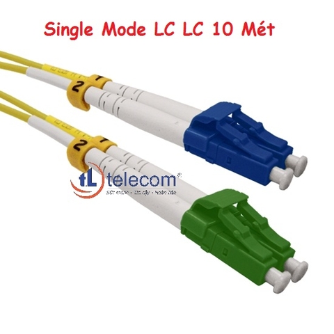 Dây nhảy quang singlemode Duplex LC/UPC-LC/APC 4 đầu vuông nhỏ 10M