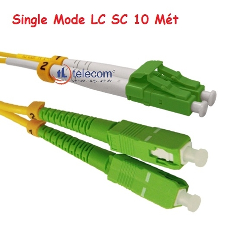 Dây nhảy quang SM Duplex SC/APC-LC/APC 2 đầu vuông lớn vát, 2 vuông nhỏ 10M