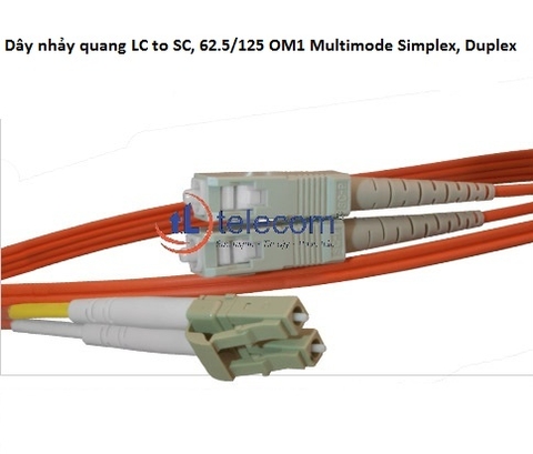 Dây nhảy quang LC to SC, 62.5/125 OM1 Multimode Simplex, Duplex 3 mét ( 9.84 FT)