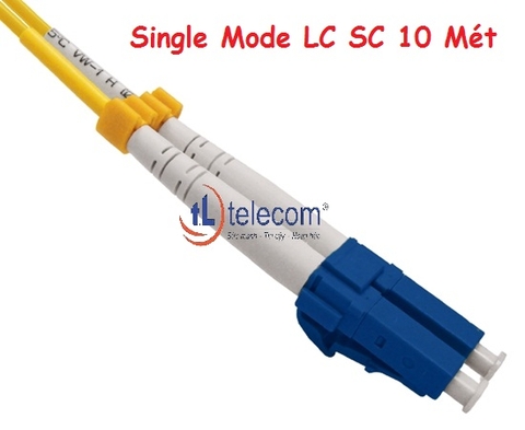 Dây nhảy quang SM Duplex SC/UPC-LC/UPC 2 đầu vuông lớn vát, 2 đầu vuông nhỏ 10M