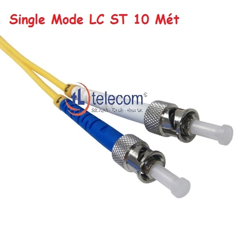 Dây nhảy quang SM Simplex ST/UPC-LC/UPC 1 đầu tròn lớn vát, 1 đầu vuông nhỏ 10M