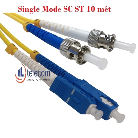 Dây nhảy quang SM Duplex ST/UPC-SC/UPC 2 đầu tròn lớn vát, 2 đầu vuông lớn 10M