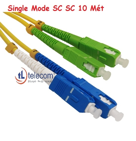 Dây nhảy quang Single Mode  Duplex SC/UPC-SC/APC 4 đầu vuông lớn vát dài 10M