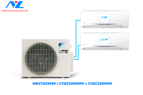 Daikin Multi S inverter 3.0HP MKC70SVMV / CTKC35RVMV + CTKC50SVMV - Gas R32  Thái Lan