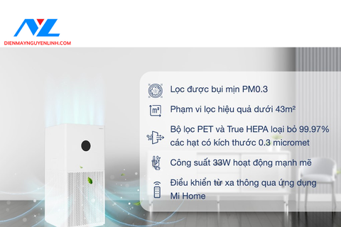 Máy lọc không khí Xiaomi Smart Air Purifier 4 lite EU (BHR5274GL) 33W