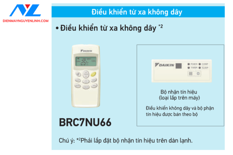 Điều khiển không dây loại áp trần Daikin BRC7NU66