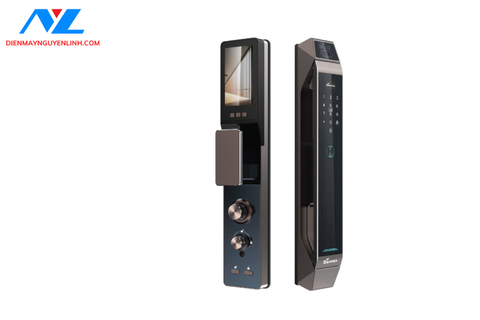 Khóa thông minh nhận diện khuôn mặt Face ID-3D Demax EL968 CNC Brown