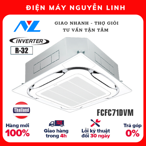 Điều hòa âm trần Daikin FCFC71DVM Inverter 3.0 HP REMOTE KHÔNG DÂY - HÀNG CHÍNH HÃNG